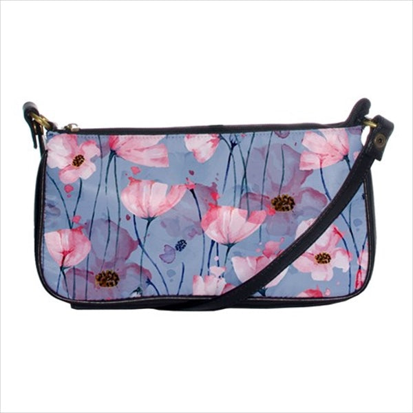 Pink Poppies Flower Art Casual Clutch Purse Handbag