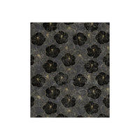 Gray Hibiscus Flowers Crushed Velvet Blanket 50x60 inches