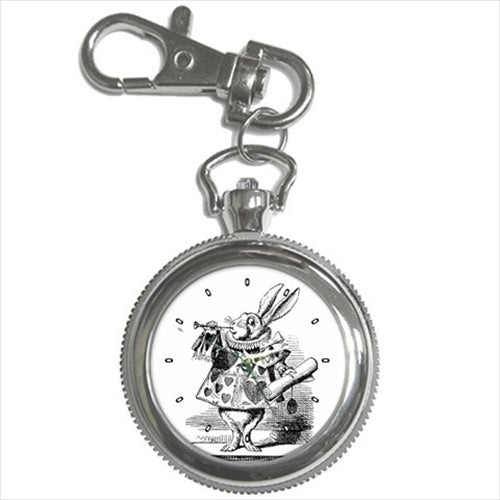 White Rabbit Herald Alice In Wonderland Art Key Chain Watch