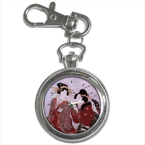Japanese Women Geisha Art Key Chain Watch