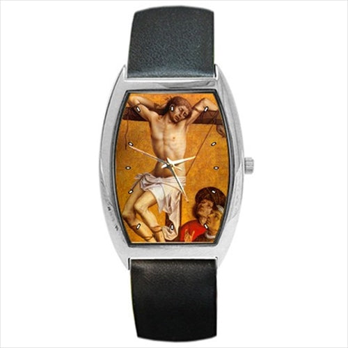 St Dismas Patron Saint Thieves Restitution Barrel Style Wrist Watch