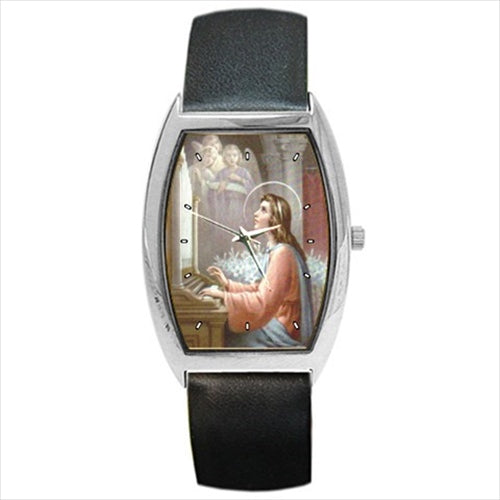 St Cecilia Patron Saint Of Musicians Barrel Style Wrist Watch