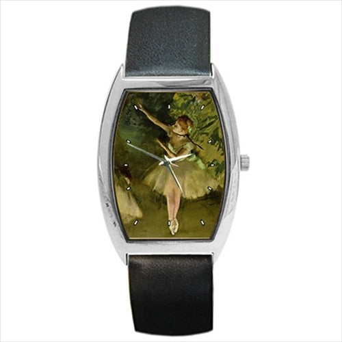 Ballet Rehearsal Edgar Degas Art Barrel Style Wristwatch Unisex Watch Barrel Shape Watch
