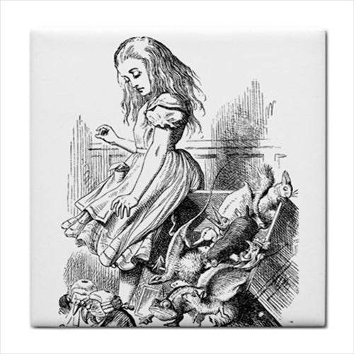 Alice In Wonderland Topples The Jury Art Ceramic Tile