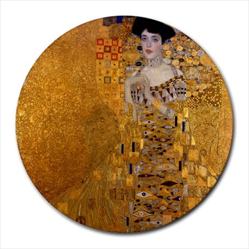 Adele Bloch Bauer Gustav Klimt Art Round Computer Mouse Pad Round Mouse Pad