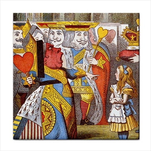 Alice In Wonderland Queen Of Hearts Color Art Ceramic Tile