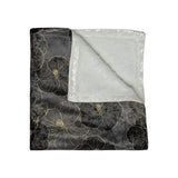 Gray Hibiscus Flowers Crushed Velvet Blanket 50x60 inches