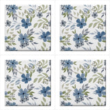 Blue Flowers Floral Pattern Ceramic Tile Set