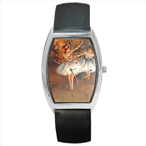 Two Dancers On Stage Degas Art Barrel Style Wristwatch Unisex Watch