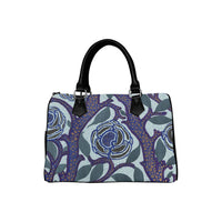 Boston Handbag Canvas PU Leather Samarkande Blue Flowers Art Nouveau