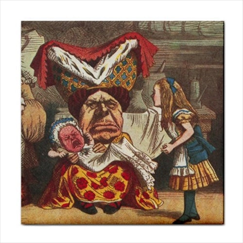 Alice In Wonderland Duchess And Baby Color Art Ceramic Tile