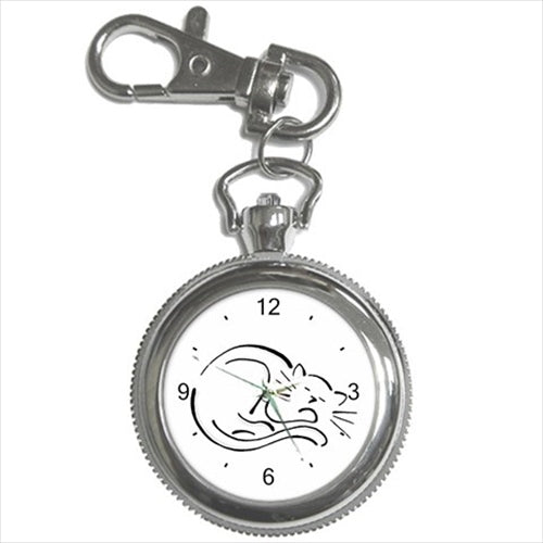 Cat Kitty Sleeping Illustration Art Key Chain Watch