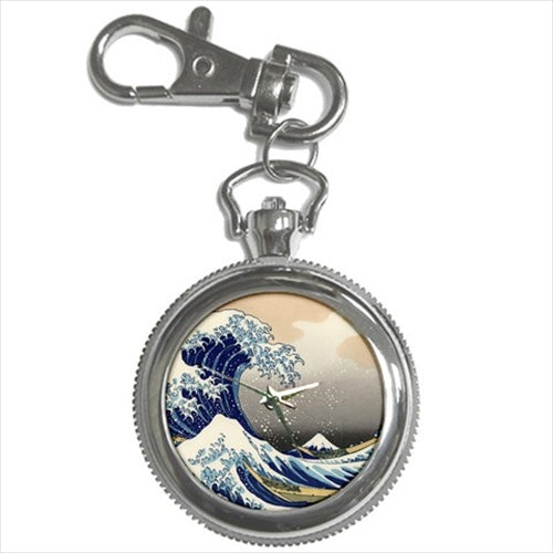 The Great Wave off Kanagawa Hokusai Art Key Chain Watch