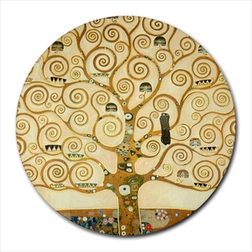 Tree Of Life Gustav Klimt Art Round Computer Mouse Pad