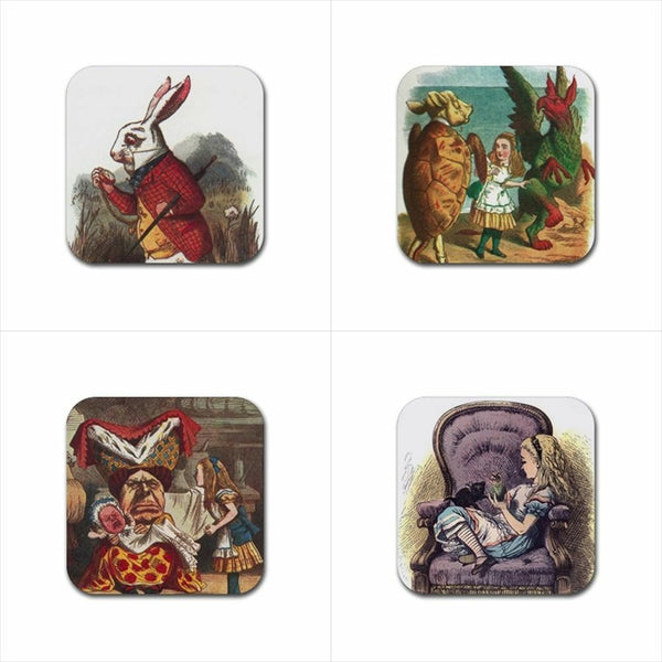 Alice In Wonderland Art Drink Coasters Rubber Beverage Anti Slip Variety Set F