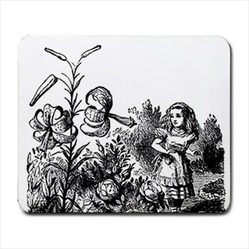 Alice In Wonderland Flower Garden Art Computer Mouse Pad