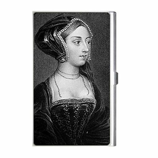 Queen Anne Boleyn Henry The 8th Wife Gray scale Business Card Holder Case