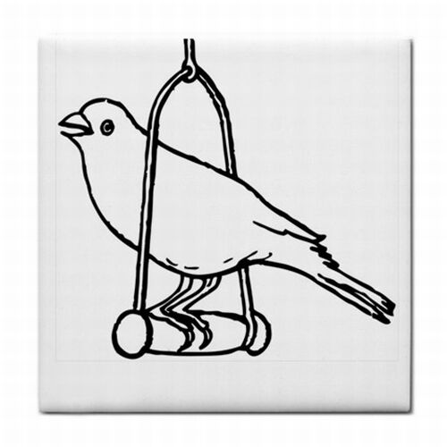 Canary Bird On A Swing Decorative Coaster Ceramic Tile Art