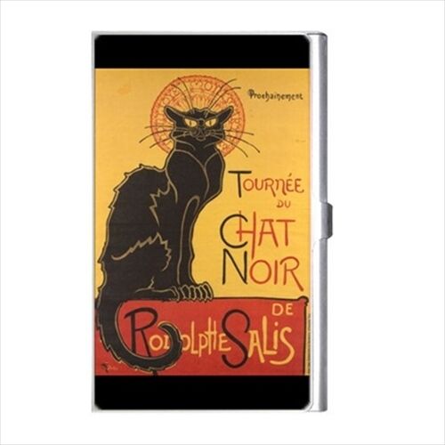 Chat Noir Black Cat Art Business Credit Card Case Holder
