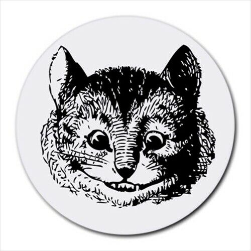 Cheshire Cat Face Alice In Wonderland Round Computer Mouse Pad