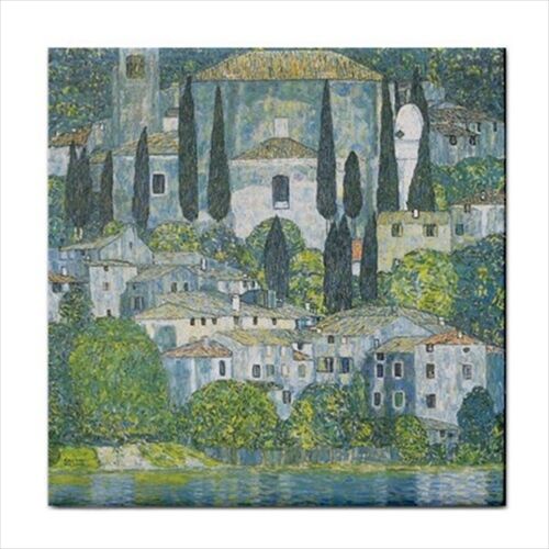 Church In Cassone Gustav Klimt Art Decorative Ceramic Tile Ceramic Tile