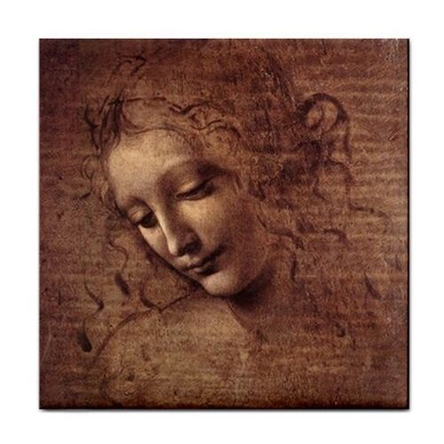 Female Head Da Vinci Art Decorative Coaster Ceramic Tile