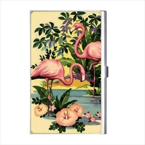Flamingo Retro Art Business Credit Card Holder Case
