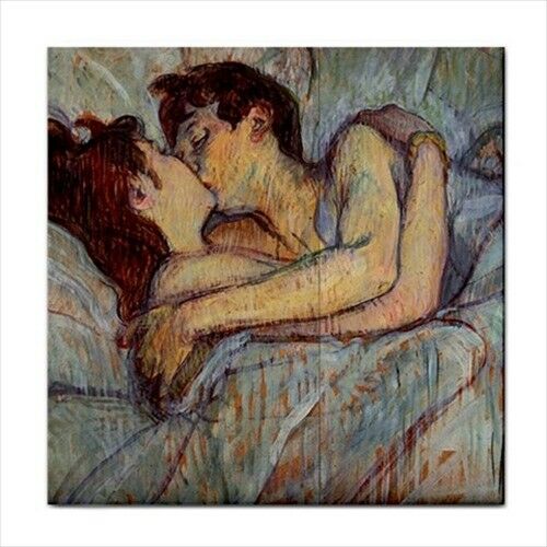 In Bed The Kiss Ceramic Tile Henri De Toulouse-Lautrec Art Backsplash Home Decor