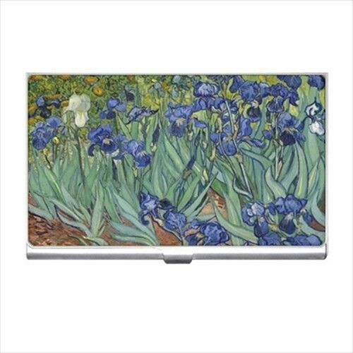 Vincent Van Gogh Irises Art Flowers Business Credit Card Holder Case Business Card Holder