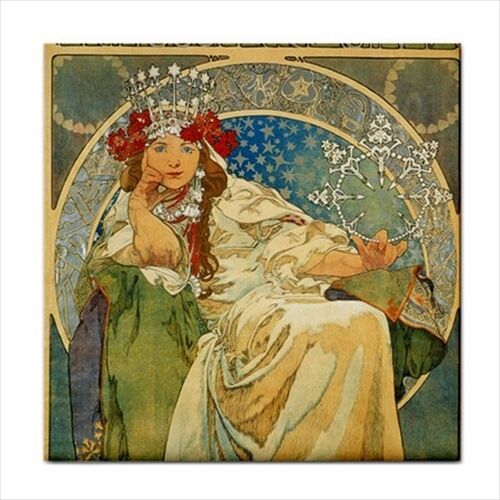 Princess Hyacinth Female Art Nouveau Alphonse Mucha Decorative Ceramic Tile