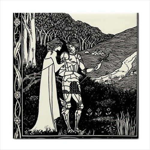 Sir Launcelot And The Witch Hellawes Knight Art Nouveau Ceramic Tile