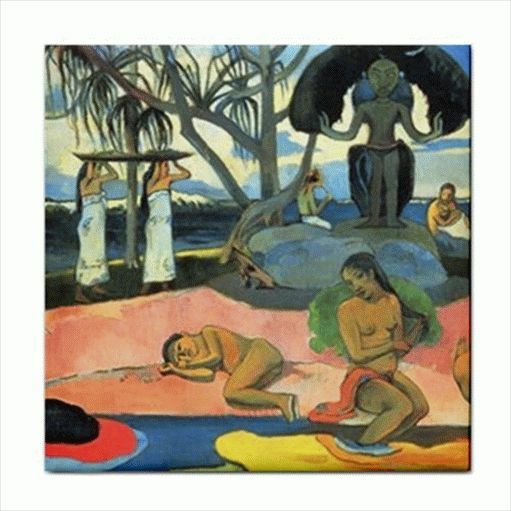 The Day Of The Gods Gauguin Art Ceramic Tile