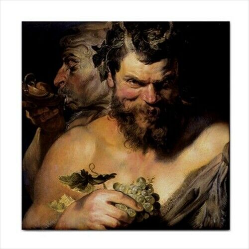 Two Satyrs Peter Paul Rubens Baroque Mythological Art Ceramic Tile