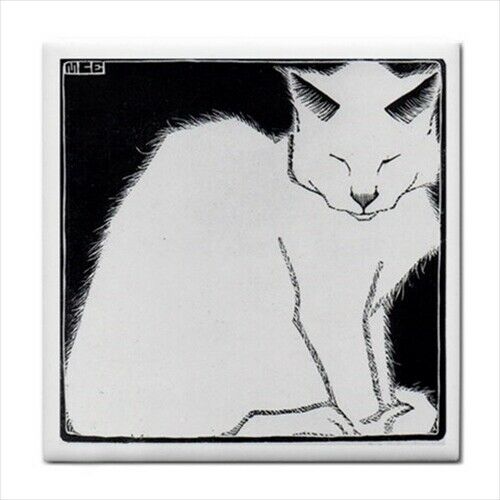 White Cat Ceramic Tile M C Escher Decorative Backsplash Border Wall Art