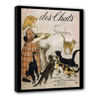 Cats Des Chats Theophile Steinlen Stretched Canvas Art Print 24 by 20 Inches