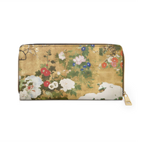 Flowers Of The Four Seasons Zipper Wallet Saito Ippo Art Faux Leather