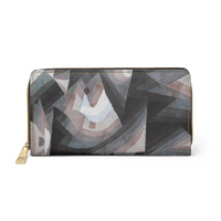 Paul Klee Abstract Art Gray Zipper Wallet Faux Leather