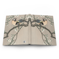 Tits On Cherry Branch Japanese Art Hardcover Journal 150 Page Lined Notebook