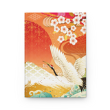 Japanese Cranes Art Hardcover Journal 150 Page Lined Notebook