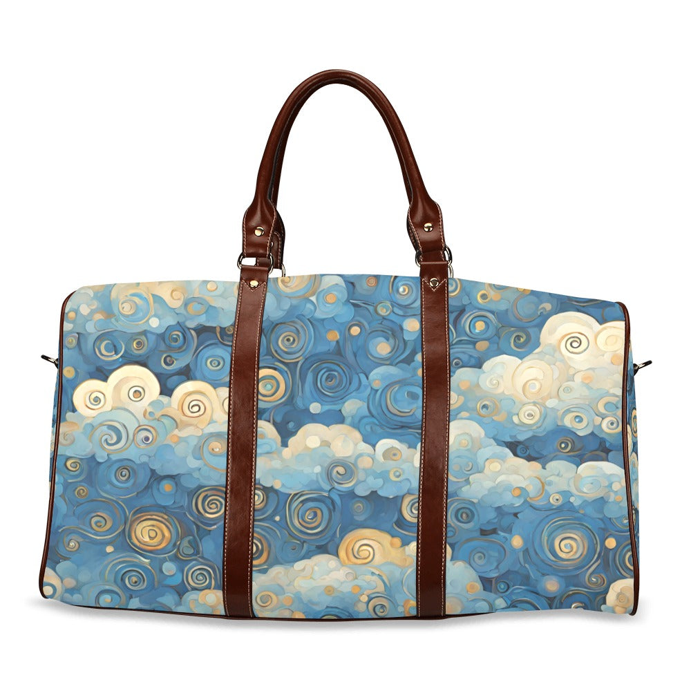 Blue Cloud Sky Travel Overnight Bag Carry On Water Resistant Art Blue Carryon Clouds Map Overnight Bag Shoulder Bag Sky Travel waterproof travel bag Tote Bag