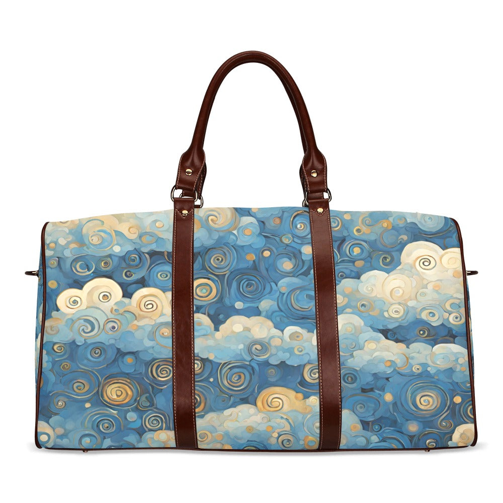 Blue Cloud Sky Travel Overnight Bag Carry On Water Resistant Art Blue Carryon Clouds Map Overnight Bag Shoulder Bag Sky Travel waterproof travel bag Tote Bag