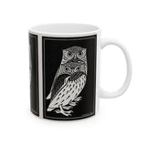 Two Owls Art Nouveau Ceramic Mug 11oz