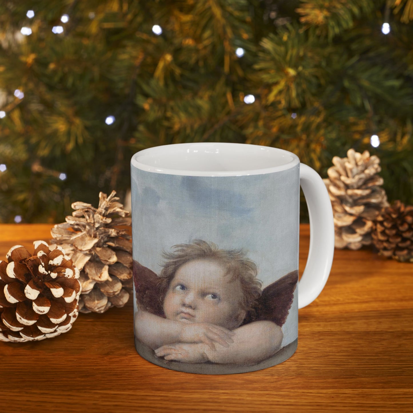 Angels Sistine Madonna Raphael Art Ceramic Coffee Mug 11oz 11oz Coffee Mugs Holiday Picks Home & Living Kitchen Mug Mugs Sublimation White base Mug