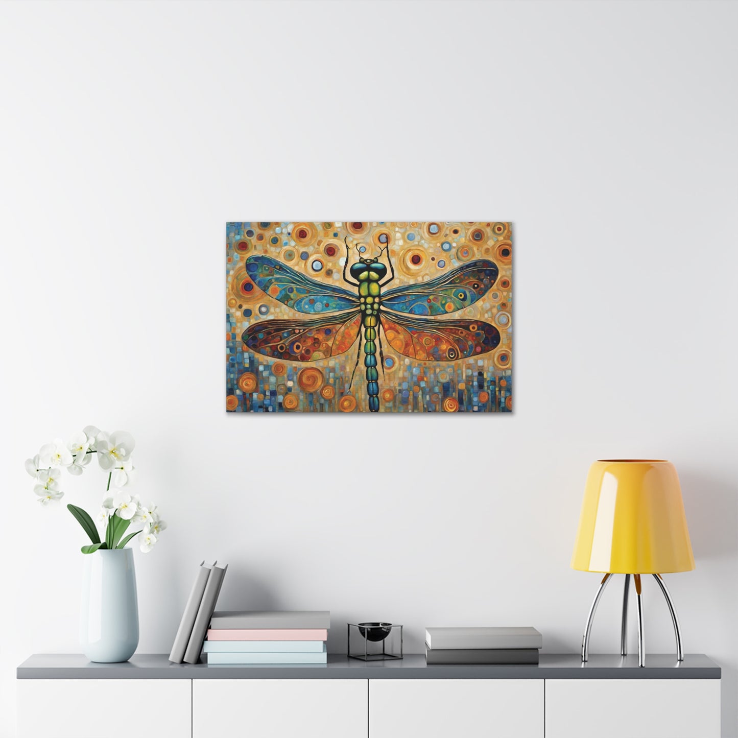 Dragonfly Canvas Print 30x20 Inch Wall Art Nouveau Art & Wall Decor Canvas Fall Picks Hanging Hardware Home & Living Indoor Top Spring Products Valentine's Day promotion Canvas