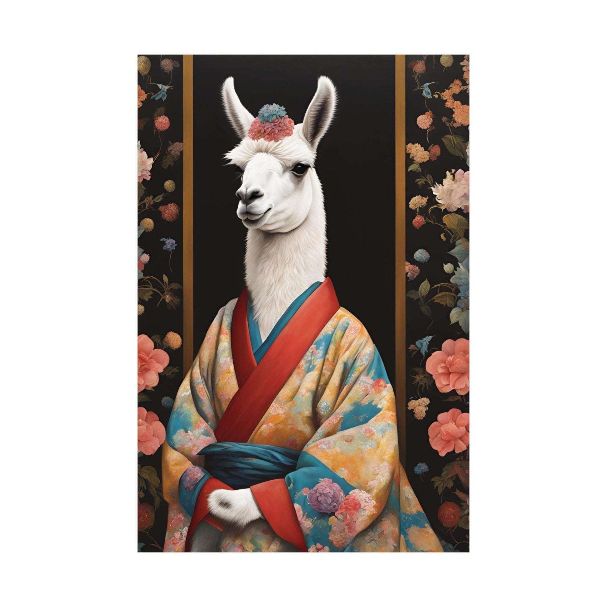 Llama In Japan Matte Poster 24x36 Inches Kitsch Art Poster