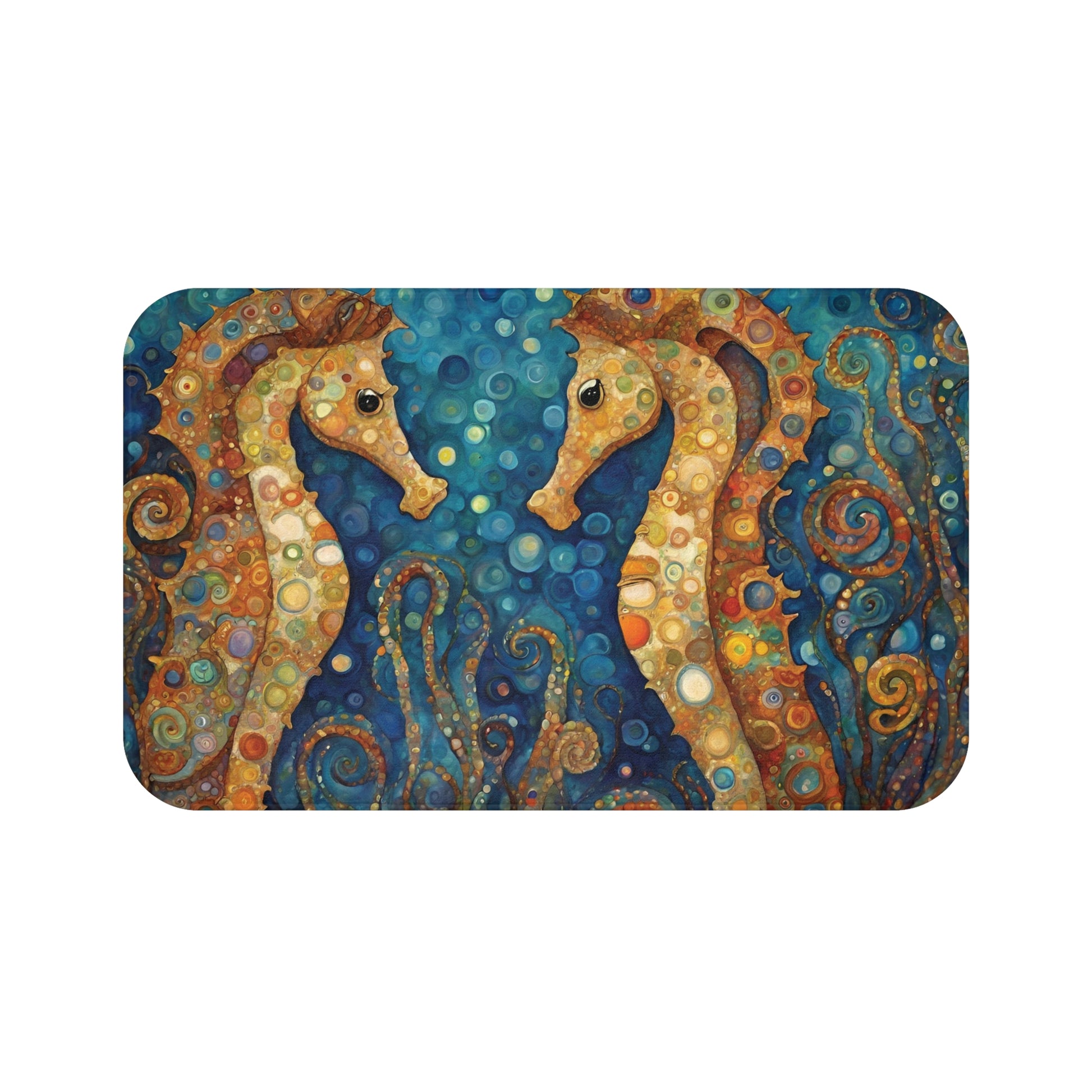 Seahorses Bathroom Bath Mat 34"×21" Home Decor