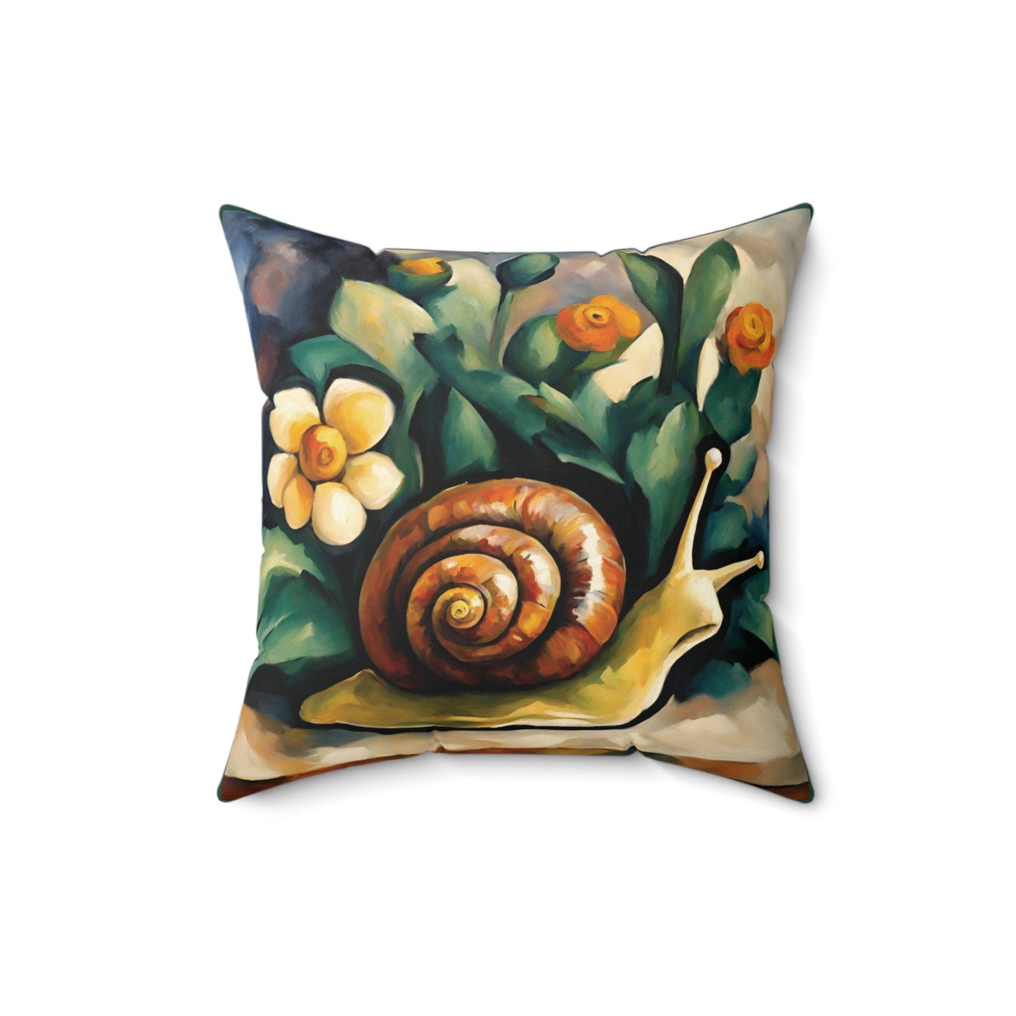 Snail Art Faux Suede Square Throw Pillow for Couch Sofa Bed