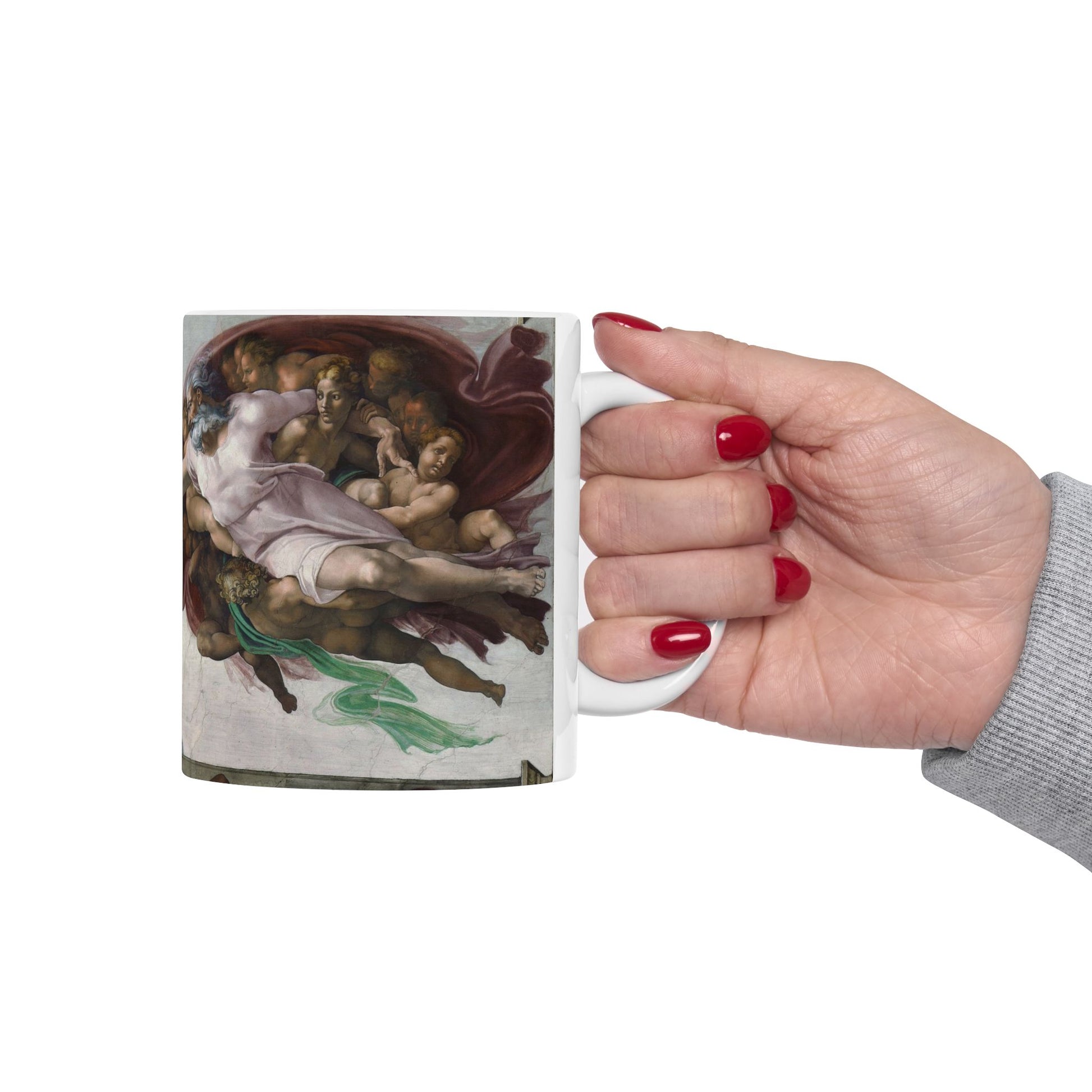 Creation Of Adam Ceramic Coffee Mug 11oz Michelangelo Renaissance Art 11oz Coffee Mugs Fall Picks Home & Living Kitchen mug Mugs Sublimation White base Mug