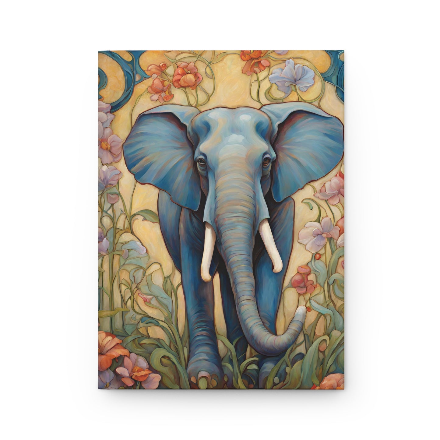 Elephant Art Nouveau Hardcover Journal Lined Notebook Matte Paper products