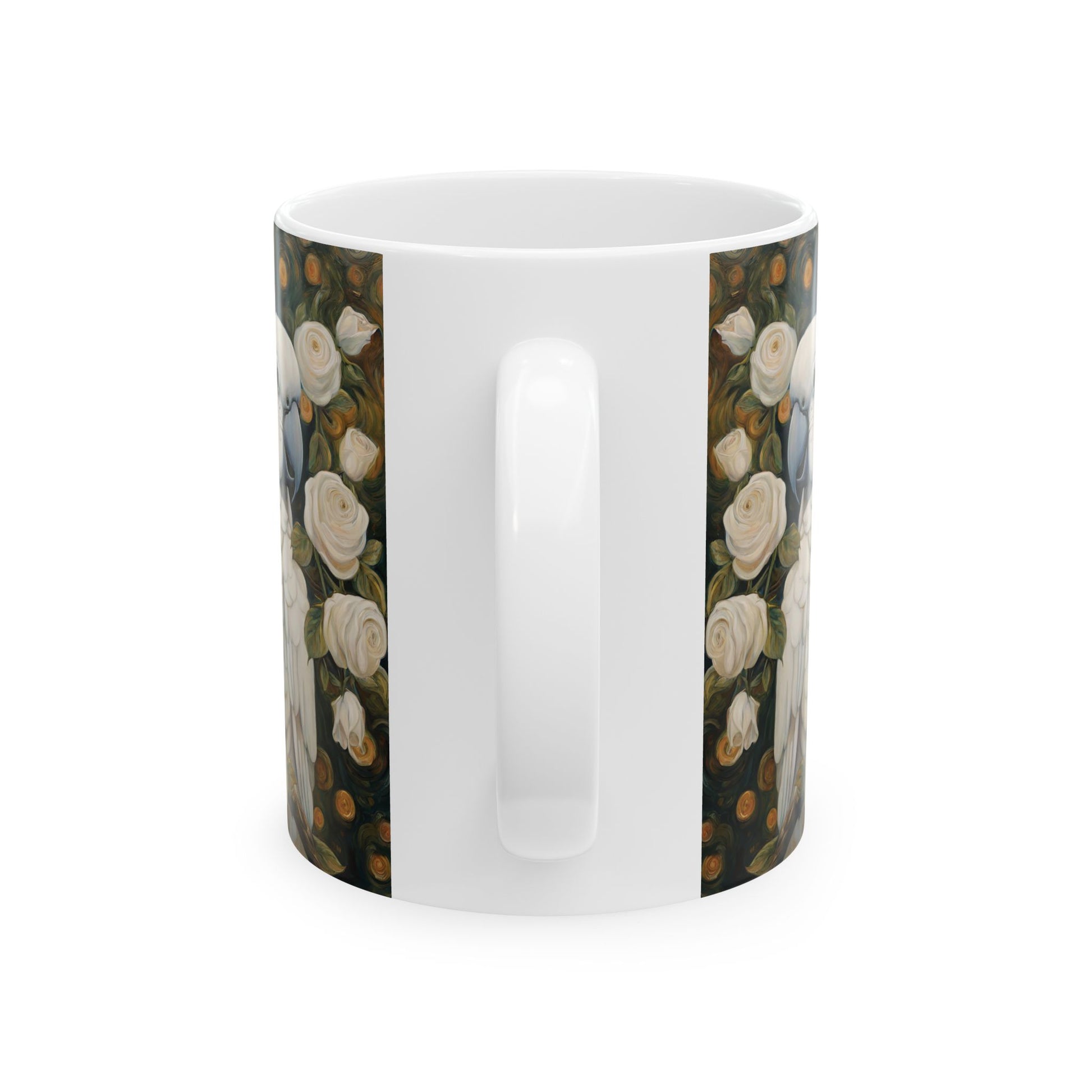 Parrots Roses Coffee Mug 11oz Art Ceramic Cup Mug